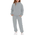 thumbnail image 1 of HAYIMI Girl Outfit Sets Polka Dots Print Sweatshirt Pants For Kids Playful Comfort Fashion Breathable Clothes Sets, 1 of 3