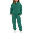 thumbnail image 1 of HAYIMI Girl Outfit Sets Polka Dots Print Sweatshirt Pants For Kids Playful Comfort Fashion Cozy Clothes Sets, 1 of 3