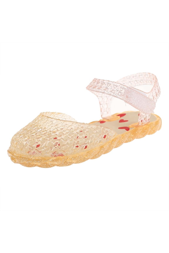 Girls Casual Summer Solid Color Fashion Jelly Sandals Open Toe Soft Sole Beach Shoes With Breathe Holes Outdoor Play Birthday Child Walking Footwear