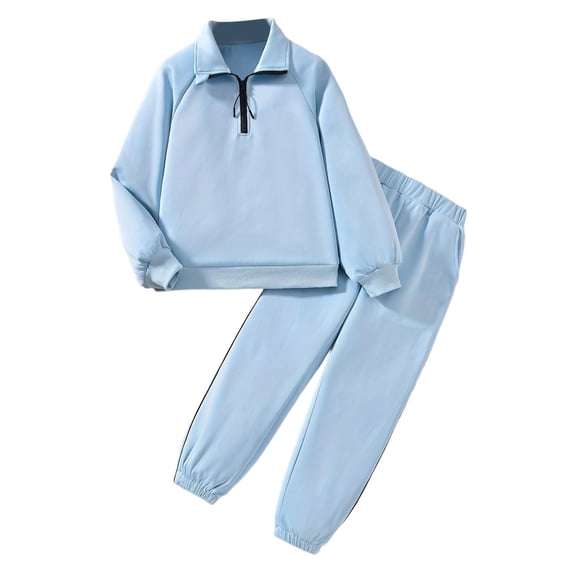 HAYIMI Girls Long Sleeve Lapel Sweatshirt Tops And Pants Outfit Sets Fall Winter Casual Two Piece For Toddler Kids Breathable Clothes Sets