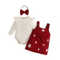 thumbnail image 1 of HAYIMI Girls Long Sleeve Romper Bodysuit Suspender Prints Bowknot Skirts Outfit Sets Leisure Clothes Sets, 1 of 5