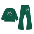 thumbnail image 1 of HAYIMI Girls Outfit Sets O-Neck Long Sleeve Tops And Flare Pants With Bowknot Print Elegant Two Piece Outfit For Toddler Kid Cartoon Lightweight Summer Clothes Sets for Child, 1 of 4