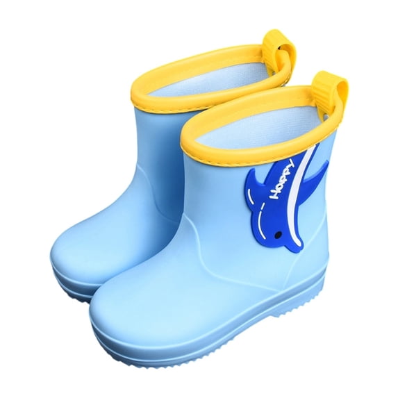 HAYIMI Girls Rainboots Waterproof Round Toe Rain Boots For Toddler Kids Mid Calf Booties With Cute Cartoon Prints Non- Sole Comfortable Daily Wear For School Outdoor Play Fashionable Shoes