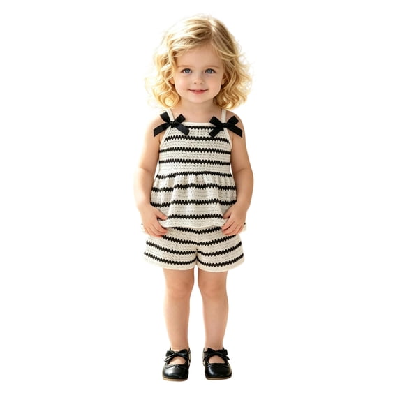 HAYIMI Girls Striped Tops And Shorts Summer Casual Two Piece Outfit Sets Toddler Kids Fashion Beachwear Stylish Clothes Sets