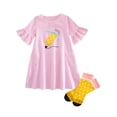 thumbnail image 1 of HAYIMI Girls Summer Striped Dress Outfit Sets With Socks Short Sleeve Casual Two Piece Clothes Sets For Toddler Kids Trendy Clothing Sets, 1 of 9