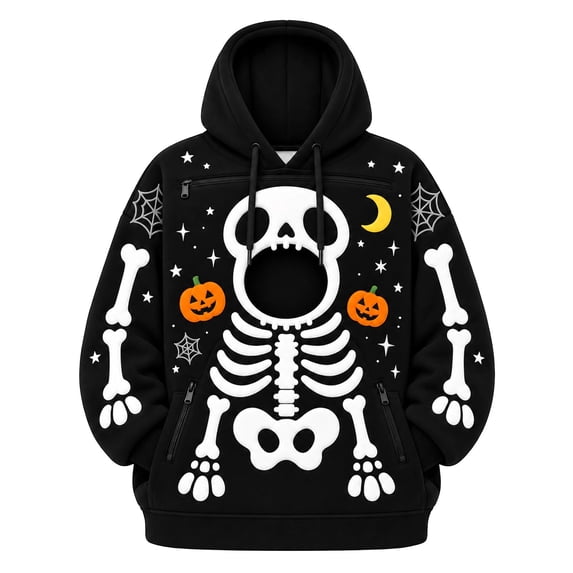 HAYIMI Halloween Pet Pouch Hoodie for Women Men, Funny Festive Sweatshirt With Front Pockets Carry Pouch For Small Dogs And Cats, Tops For Hoodie with Dog Carrier Pet Pouch Pocket