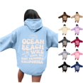 thumbnail image 1 of HAYIMI Hoodies For Women Word Graphic Sweatshirts Vintage Hoodie Trendy Preppy Clothes Long Sleeve Sweatshirt Tops Solid Color Oversized Weekend Daily Wear, 1 of 6