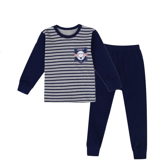 HAYIMI Kids Boys Girls Cartoon Cotton Blend Pajamas Sets 2 Piece Sleepwear O-Neck Long Sleeve T-Shirts Pants Homewear, 11-12 Years