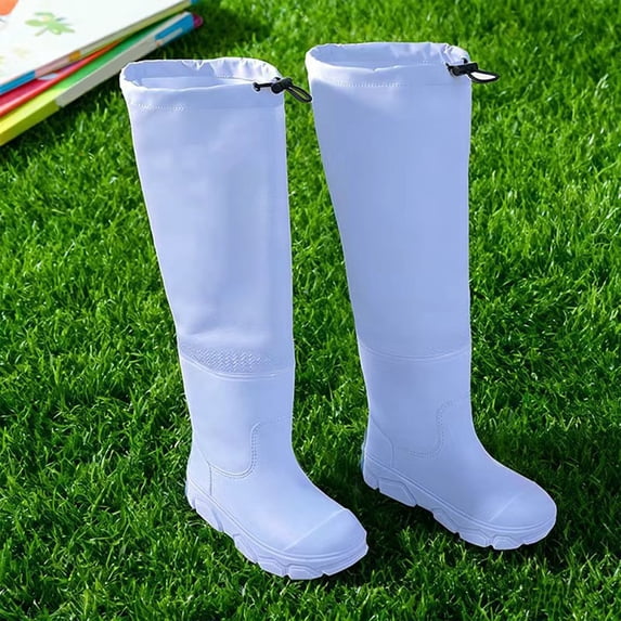 HAYIMI Kids Cartoon Rainboots Waterproof Boys High Top Outdoor Rain Boots Knee High Rubber Rain Boots For School Playground Round Toe Cute Shoes