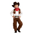 thumbnail image 1 of HAYIMI Kids Cowboy Set, Fringed Vest Pants with Hat Bandana Belt, Boys Western Themed Halloween Role-Play Dress-Up Outfit Clothes Sets, 1 of 8