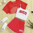 thumbnail image 1 of HAYIMI Kids Girls Summer Outfits 3 Piece Set Casual Loose Fit Sleeveless Tops Shorts Combo For Outdoor Activities Comfortable Playwear Adorable Child O-Neck Cartoon Clothes Sets, 1 of 3