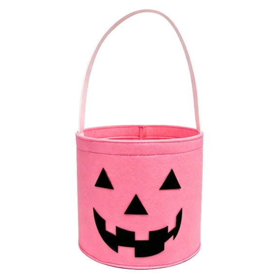 HAYIMI Kids Halloween Candy Bag Lightweight Pumpkin Pattern With Top Handle Reusable Bucket Children Party Storage Handbag