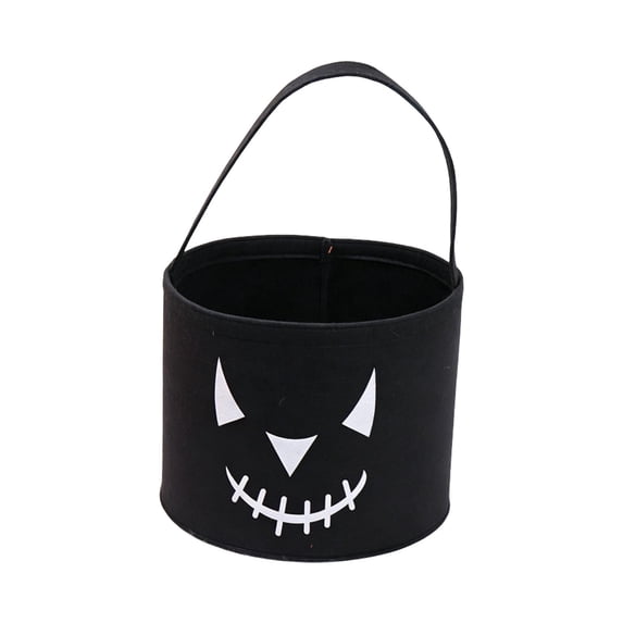 HAYIMI Kids Halloween Candy Bag Lightweight Pumpkin Pattern With Top Handle Reusable Bucket Children Party Storage Handbag