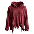thumbnail image 1 of HAYIMI Kids Halloween Distressed Hoodie Ripped Hem Oversized Hooded Sweatshirt Children Long Sleeve Tops Comfort Pullover, 1 of 4