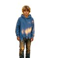 thumbnail image 1 of HAYIMI Kids Halloween Distressed Hoodie Ripped Hem Oversized Hooded Sweatshirt Children Long Sleeve Tops Holiday Pullover, 1 of 5