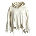 thumbnail image 1 of HAYIMI Kids Halloween Distressed Hoodie Ripped Hem Oversized Hooded Sweatshirt Children Long Sleeve Tops Leisure Pullover, 1 of 4
