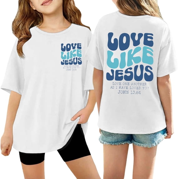 HAYIMI Kids O-Neck T-Shirts Graphic Print Tee Fashionable Casual Shirts For Teen Girls Youth Comfortable Daily Wear Lovely Tops