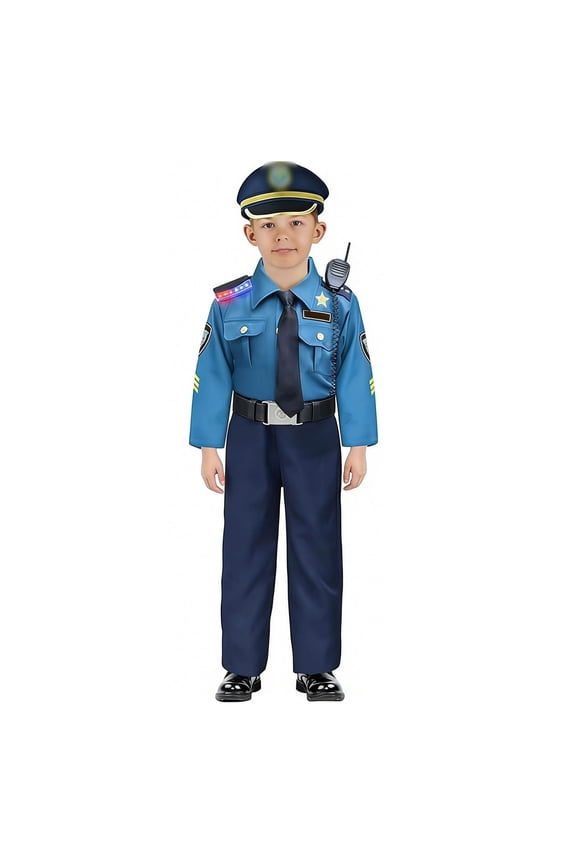 Kids Outfit Sets Officer Boys Holiday Dress Up And Pretend Play Comfort Child O-Neck Cartoon Clothes Sets