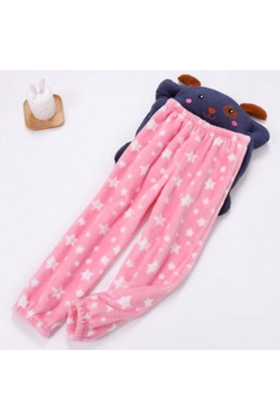 Kids Pants Boys Girls Flannel Clothes Pants Winter Warm Soft Fuzzy Homewear With Sweatpants Cozy Solid Color Daily Casual Trousers Slacks