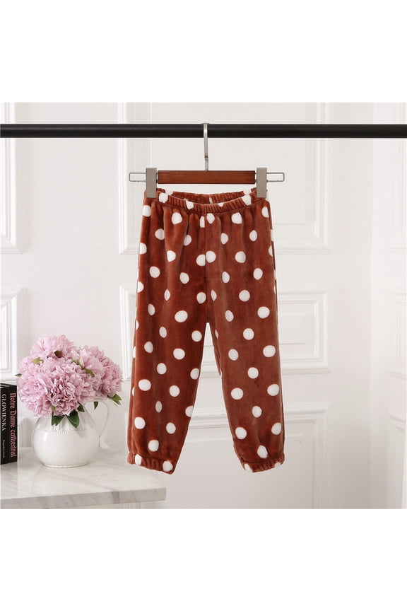 Kids Pants Boys Girls Flannel Clothes Pants Winter Warm Soft Fuzzy Homewear With Sweatpants Trendy Solid Color Daily Casual Trousers Slacks