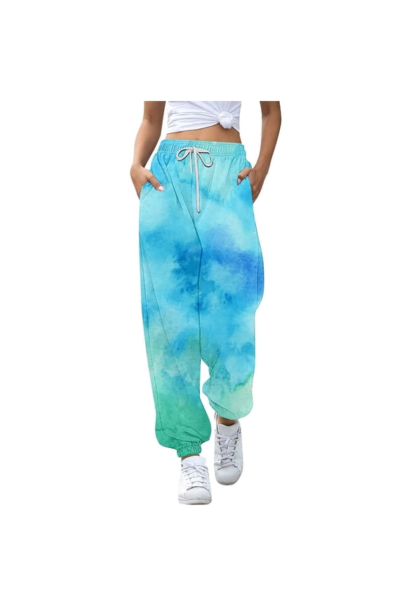 Kids Pants Jogging Bottoms Girls Sports Trousers Sweatpants Children Batik Colour Gradient Trousers Training Drawstring Leisure Fashionable Solid Color Daily Casual Slacks
