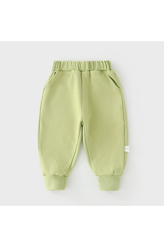 Kids Pants Rope Elastic Waist Pants For Baby Girls Boy Children Spring Boys Girls Ankle Length Trousers With Elastic Waistbands Leisure Solid Color Daily Casual Slacks