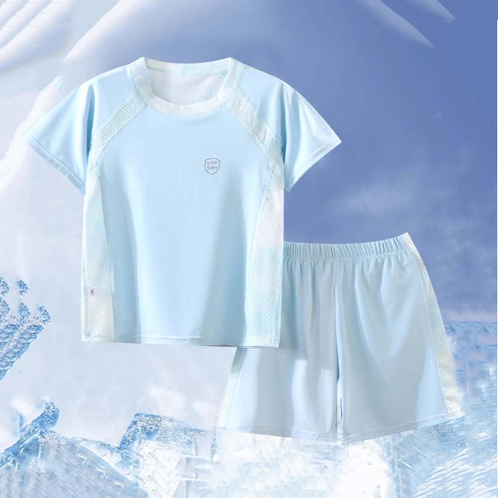 HAYIMI Kids Sports Outfit Sets Boys Girls Tops Pants With Ice Texture ...