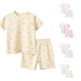 thumbnail image 1 of HAYIMI Kids Summer Children Girls' Home Wear With Cartoon Prints O-Neck Short Sleeved T Shirt Pajama Set With Shorts Homewear, 6-7 Years, 1 of 4