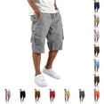 thumbnail image 1 of HAYIMI Men Cargo Shorts With Straight Insert Pockets Casual Summer Solid Color Moisture-Wicking Stretch Golf Classic-Fit Bottoms, Grey, L, 1 of 8