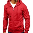 thumbnail image 1 of HAYIMI Men Zip Hoodie Classic Casual Lined Sweatshirt With Full Zip Front Versatile Everyday Wear Breathable Comfort Solid Color Long Sleeve Oversized Birthday Tops Daily Wear, 1 of 5