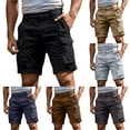 thumbnail image 1 of HAYIMI Men's Cargo Shorts Solid Color Outdoor Casual With Pockets Summer Moisture-Wicking Stretch Golf Classic-Fit Bottoms, Black, XL, 1 of 6