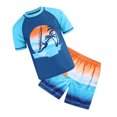 thumbnail image 1 of HAYIMI Playful Boys Beach Graphic O-Neck Short Sleeve T-Shirts With Shorts Summer Outfit Sets For Kids Comfortable Wear Easy Care Daily Comfort Clothes Sets, 1 of 6