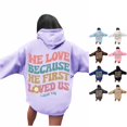thumbnail image 1 of HAYIMI Sweatshirts Women Letter Print Hoodies Long Sleeved With Pockets Hoodie Oversized Versatile Tops Streetwear, 1 of 5