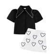 thumbnail image 1 of HAYIMI Toddler Girl Pearl Collar Heart Embroidery Skirt Outfit Sets For Kids Versatile Clothes Sets, 1 of 6