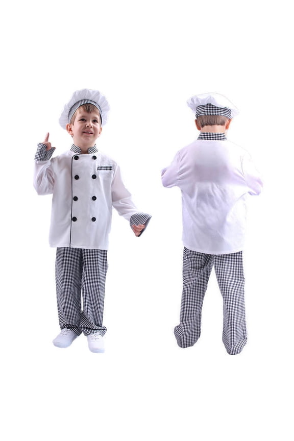 Toddler Outfit Sets Kids Chef Boys With Hat And Apron Holiday Dress Up For Baking Cooking Class Party Boho Child O-Neck Cartoon Clothes Sets