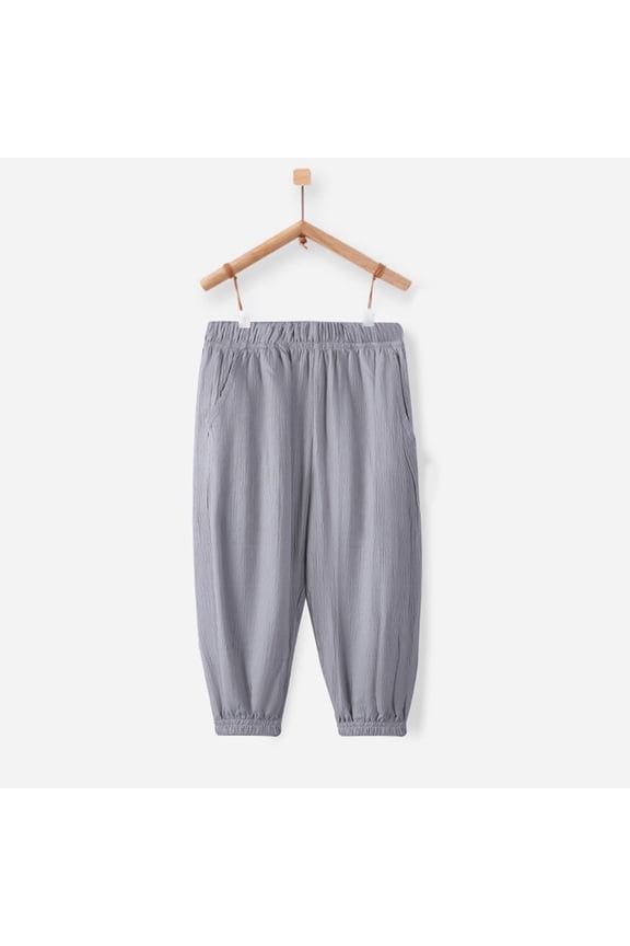 Toddler Pants Boys Outdoor Pants Elastic Waist Comfortable Summer Play Clothes Kids Lightweight Breathable Active Wear Stylish Solid Color Daily Casual Trousers Slacks