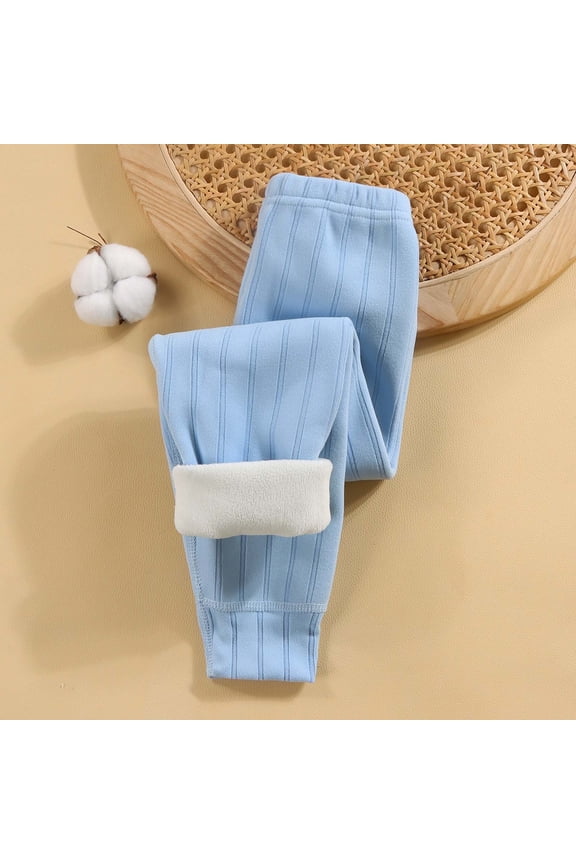 Toddler Pants Boys Thermal Base Layer Pants Winter Warm Fuzzy Tights Kids Stretch Fit Mid Waist Long Bottoms For Cold Weather Indoor Outdoor Holiday Solid Color Daily Casual Trousers