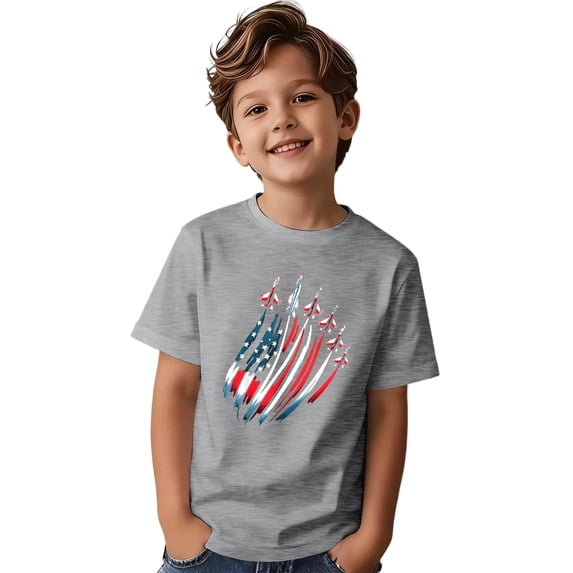 HAYIMI Toddler T-Shirts Kids Boys Girls Casual Short Sleeve T Shirt 4th Of July Patriotic O-Neck Graphic Tee Tops For Children Celebrate America's 250th Anniversary 1776-2026 Adorable Dailywear