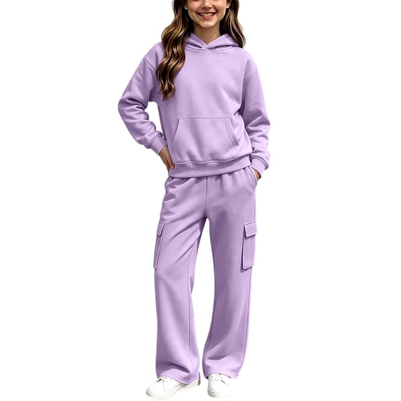 HAYIMI Winter Kids Zip Up Hoodie For Girls Boys Lined Tracksuit With Warm Comfort And Wear Relaxed Fit Clothes Sets