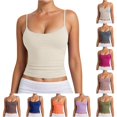 thumbnail image 1 of HAYIMI Women Adjustable Spaghetti Strap Camisole Tank Tops Ribbed Knit Sleeveless Casual And Layering Summer Round Neck Solid Color Classic Vests, 1 of 8