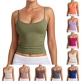 thumbnail image 1 of HAYIMI Women Adjustable Spaghetti Strap Camisole Tank Tops Ribbed Knit Sleeveless Casual And Layering Summer Round Neck Solid Color Cozy Vests, 1 of 6