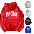 thumbnail image 1 of HAYIMI Women Hawaii Print Long Sleeved Sweatshirt Pocket Casual Pullover Hooded Oversized Classic Tops Streetwear, 1 of 4
