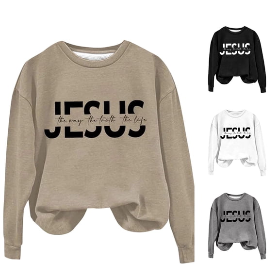 HAYIMI Women Letter Printed Sweatshirt Long Sleeve Shirts Pullover Fall Clothes Oversized Everyday Basic Tops Streetwear