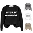 thumbnail image 1 of HAYIMI Women Letter Printed Sweatshirt Long Sleeve Shirts Pullover Fall Clothes Oversized Versatile Tops Streetwear, 1 of 5