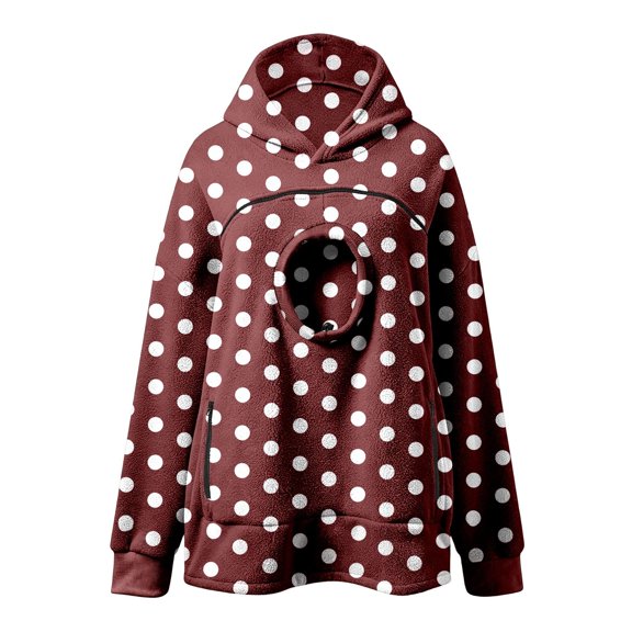 HAYIMI Women Men Unisex Lined Hooded Loose Warm Sweatshirt Pet Carrier Hoodies Oversized With Front Pocket Carry Pouch For Small Dogs And Cats Long Sleeve Tops for Winter