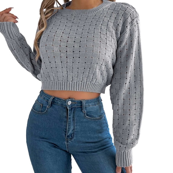 HAYIMI Women Open Back Button Down Long Sleeve Pullover Sweater Fall Winter Soft Knitted Turtleneck Casual For Daily Wear Tops
