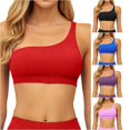 thumbnail image 1 of HAYIMI Women Solid Color One Shoulder Back Yoga Bra For Outdoor Sports Running And Fitness Tops Tank Tops Summer Sleeveless Cozy Camisole, 1 of 6