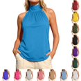 thumbnail image 1 of HAYIMI Women Summer Halter Neck Tie Strap Camisole Tank Tops Solid Color Sleeveless Casual Blouse Cozy Vests, 1 of 6