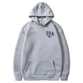 thumbnail image 1 of HAYIMI Women USA Print Sweatshirt Oversized Hoodie Loose Long Sleeve Pullover with Drawstring Pocket Vintage Graphic Hooded Tops for Fall Winter Daily Walking, 1 of 4