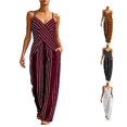 thumbnail image 1 of HAYIMI Womens Summer Outfits Sets 2 Pieces Striped Outfit Sleeveless Casual Tank Tops With High Neck And Matching Trousers Solid Color Versatile Clothes Sets, 1 of 5